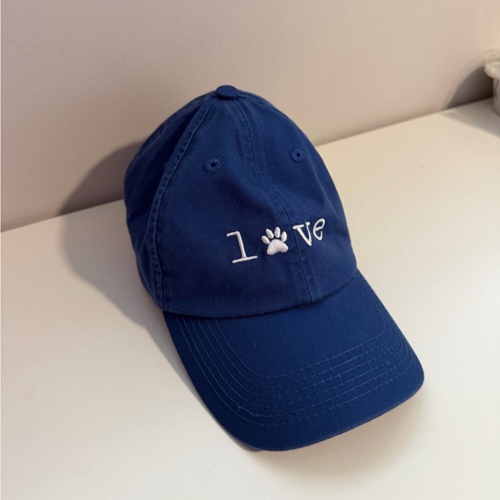 Blue Cap with Love Paw Design